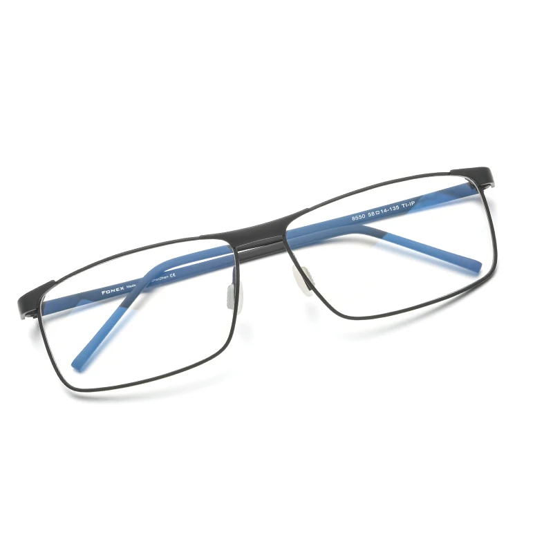 FONEX Pure Titanium Glasses Frame Men 2026 Brand Design Square Eyewear Japanese Korean Ultralight-Weight Eyeglasses Frame 8550
