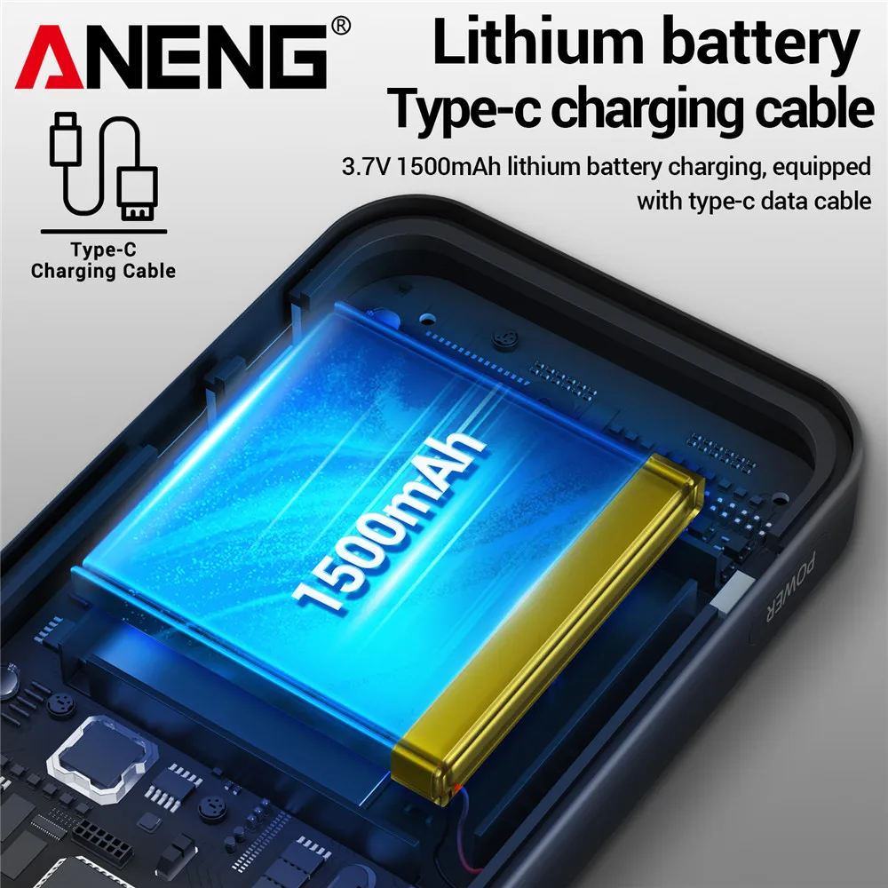 ANENG AOS12 มัลติมิเตอร์ 2-in-1 Oscilloscope 5MHZ 48MSa/s Sampling แบบพกพา Oscilloscope มัลติฟังก์ชั่นเครื่องทดสอบไฟฟ้าเครื่องมือ