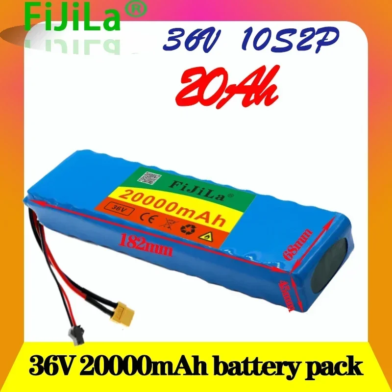 36v20Ah 18650 lithium battery pack 10S2P 250-500W High Power ebike battery 20000mAh 42V electric bicycle scooter motor with BMS