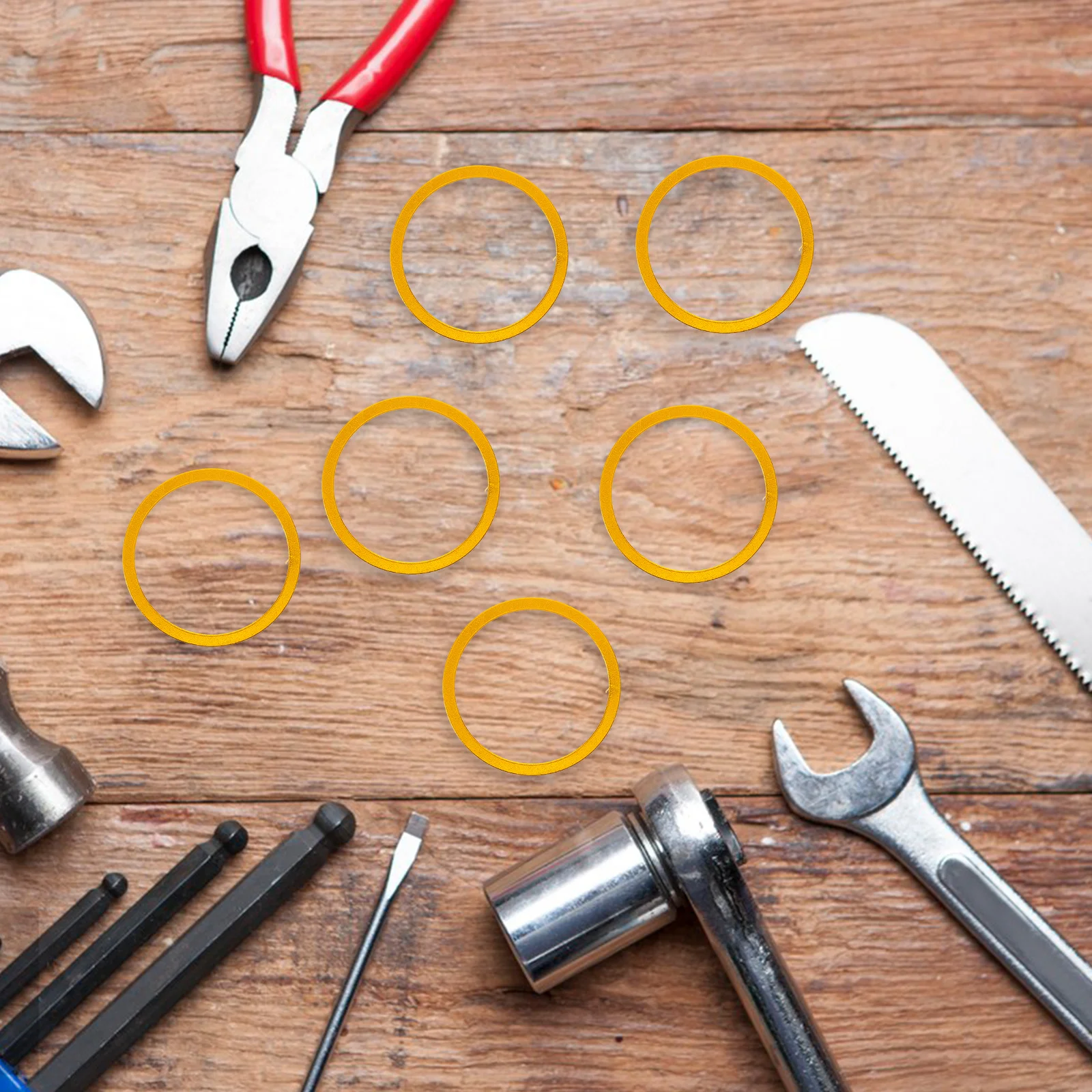 

6Pcs Aluminum Alloy Bike Stem Spacer Set Durable Lightweight Threadless Headset Fork Spacers for Road Mountain Cycling