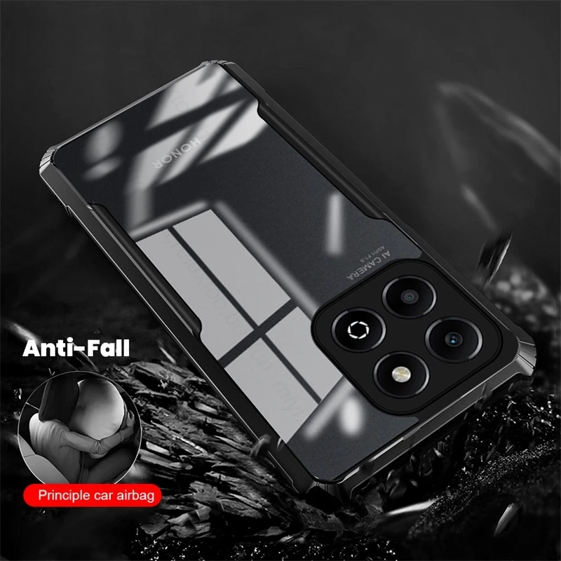 Clear Acrylic Back Cover For Honor X6b 4G Case TPU Soft Bumper Shockproof Coque HonorX6b Honar Honer X 6b X6 b 4G JDY-LX1 6.56\