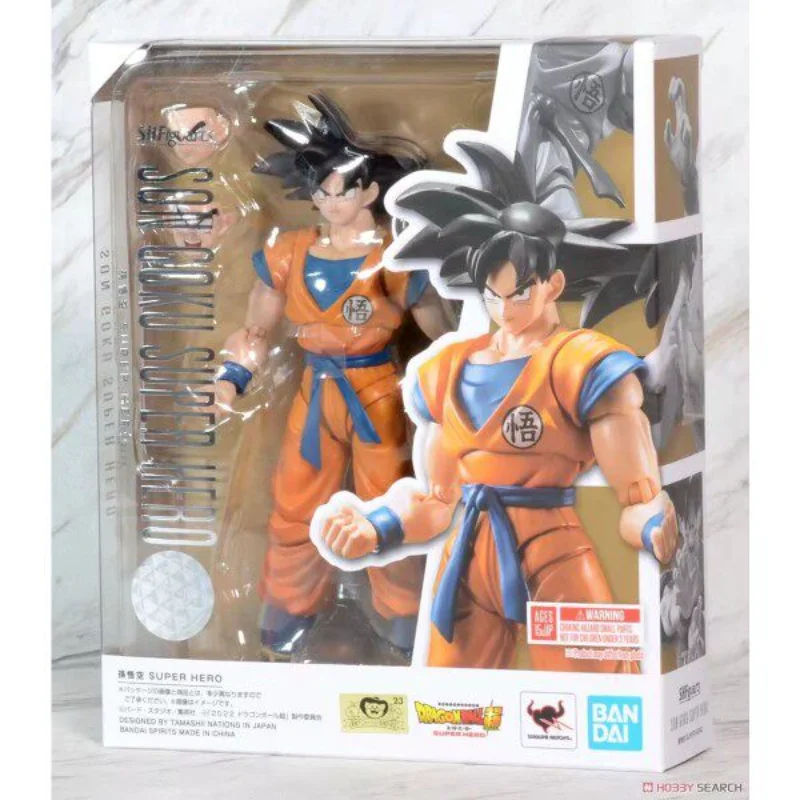 

Bandai SHF Dragon Ball Goku Super Hero Black Hair Super Hero Movie Version Articulated Figure Collectible