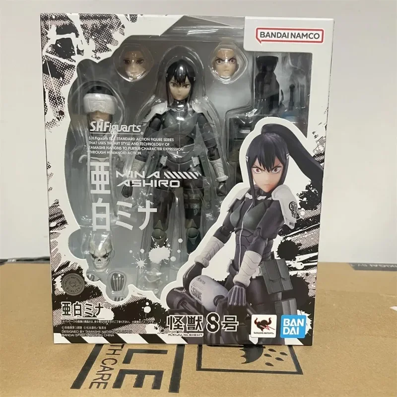 In Stock Original Bandai S.H.F.iguarts Anime Kaiju No.8 Ashiro Mina Anime Action Figure PVC Model Collection Ornament Toys Gifts