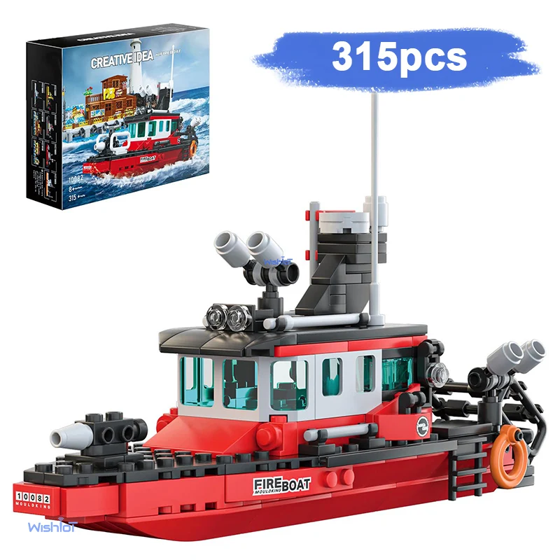 MOULD KING 10082 Multifunctional Fireboat 315pcs Building Block set DIY Toys for Christmas Gifts