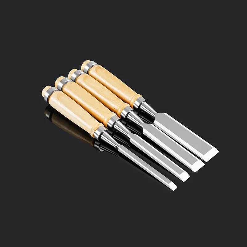 Wood Carving Chisel Wood Handle Woodworking Carving Hand Chisel DIY Tool Kit Steel Blade Wood Sculpture Flat Chisel