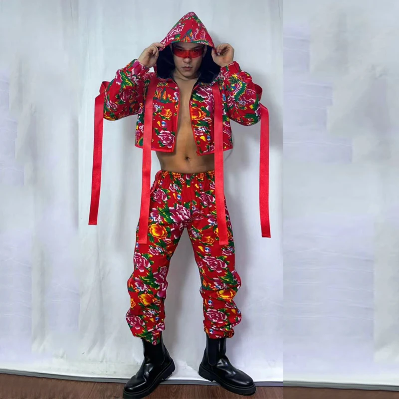 New Bar Nightclub Dj Ds Gogo Dancer Costume Men Halloween Pole Dance Clothing Muscle Man Sexy Rave Outfits Stage Clothes Set ﻿