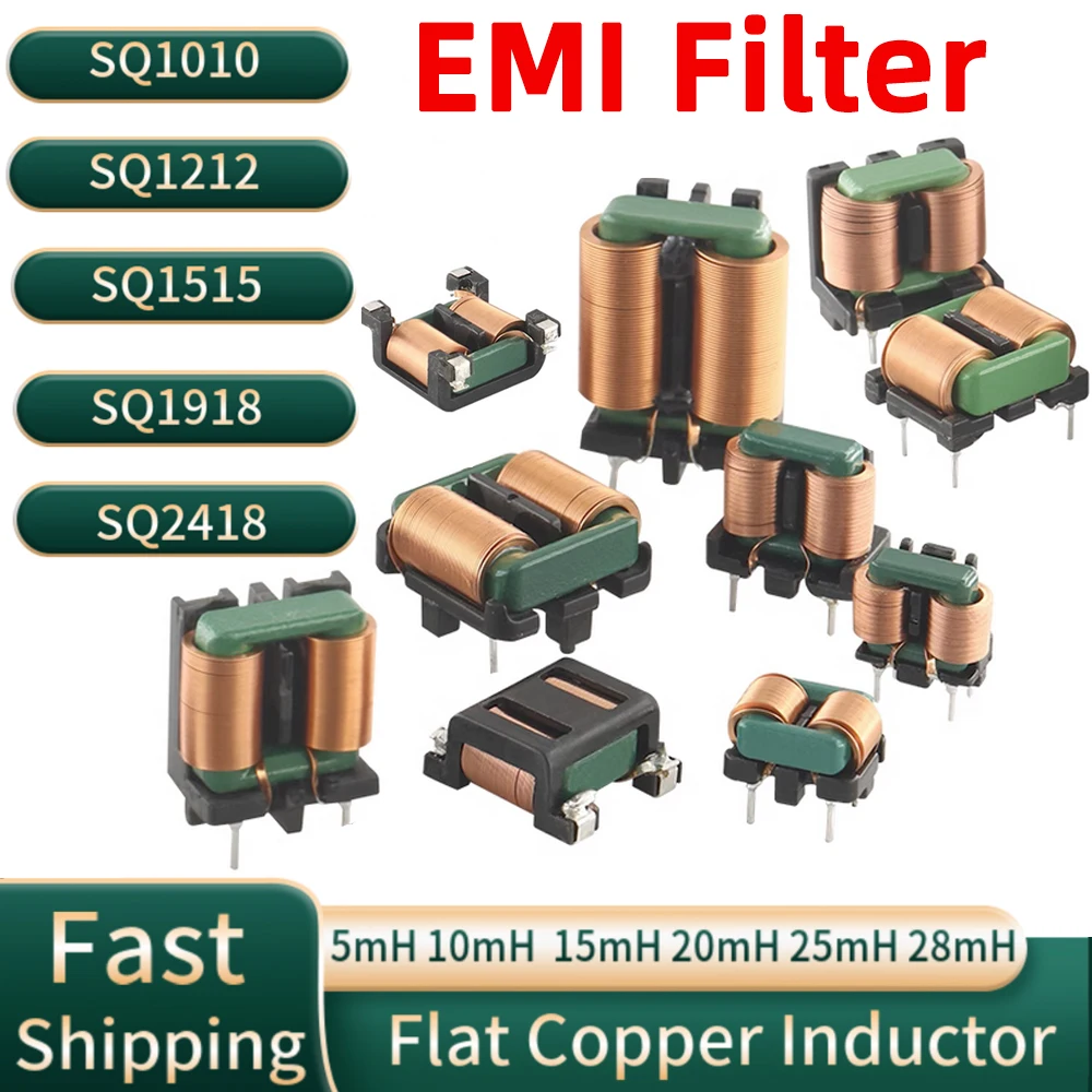 2 stücke sq flacher Kupferdraht emi Filter Induktor Gleichtakt induktivität quadratische Ferrit kerns pule 5mh 10mh 15mh 20mh 25mh 28mh sq1918