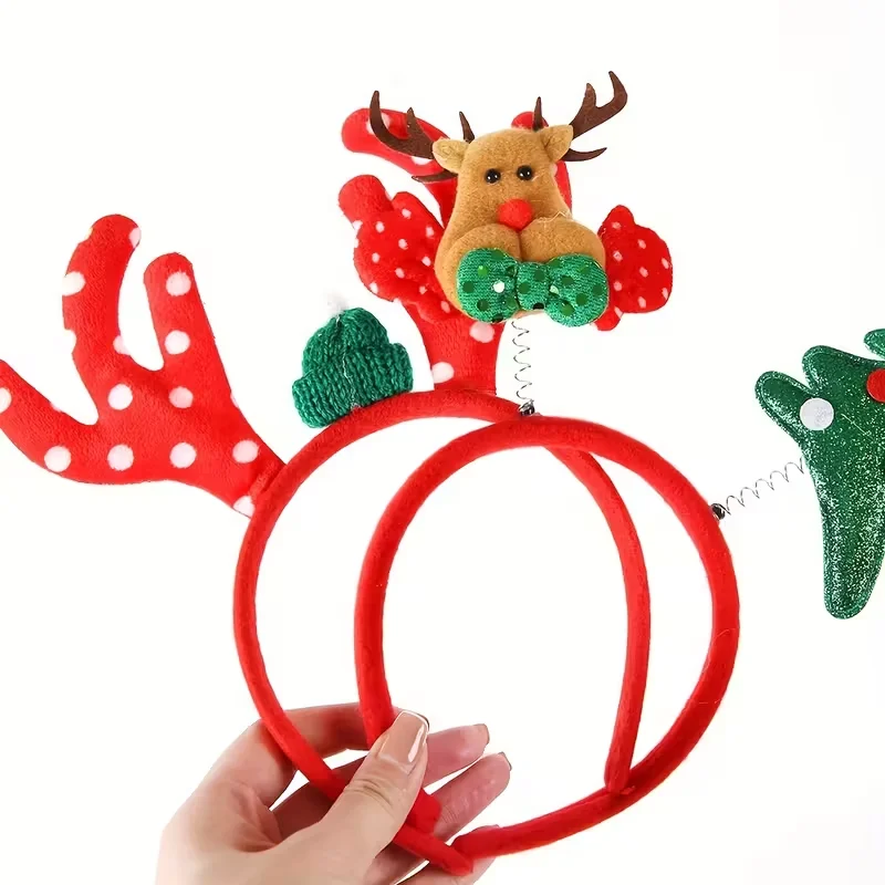 Ein Set mit 11 Weihnachts-Haarbändern mit Rentiermotiven, niedlichen Haarklammern aus Kunststoff, Weihnachtsdekorationen für Partys, modische Haaraccessoires für Damen. – Detail 4