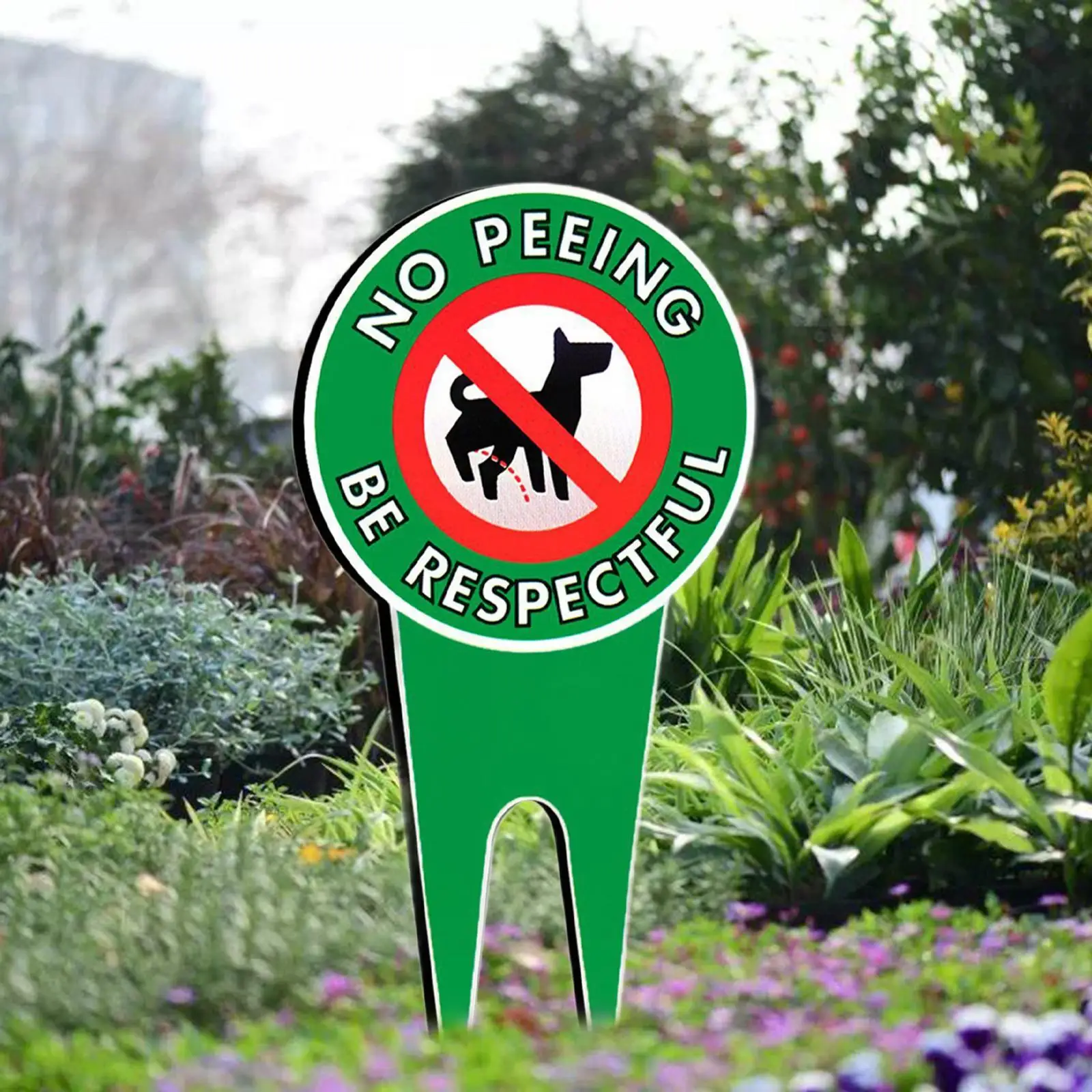 

Yard Lawn Signs-No Dog Peeing Sign Be Respectful Warning Plaque Garden Decor