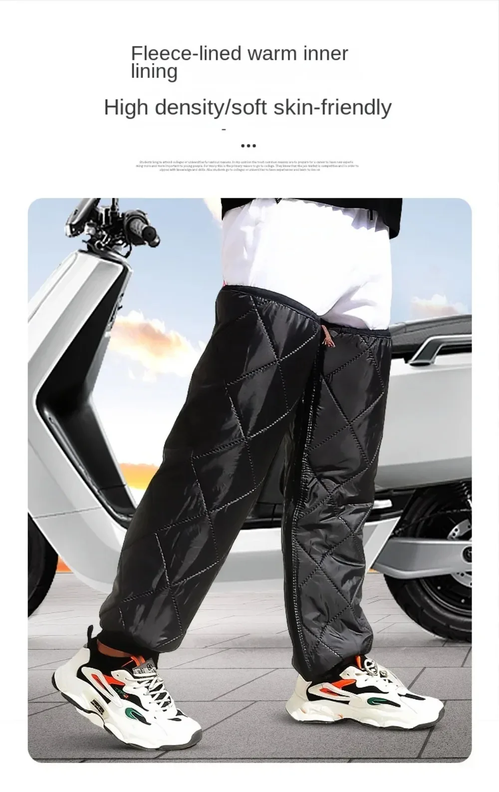 Electric car lengthened knee pads warm old cold legs external use women wear fashion tram windproof leg pads pedal motorcycle