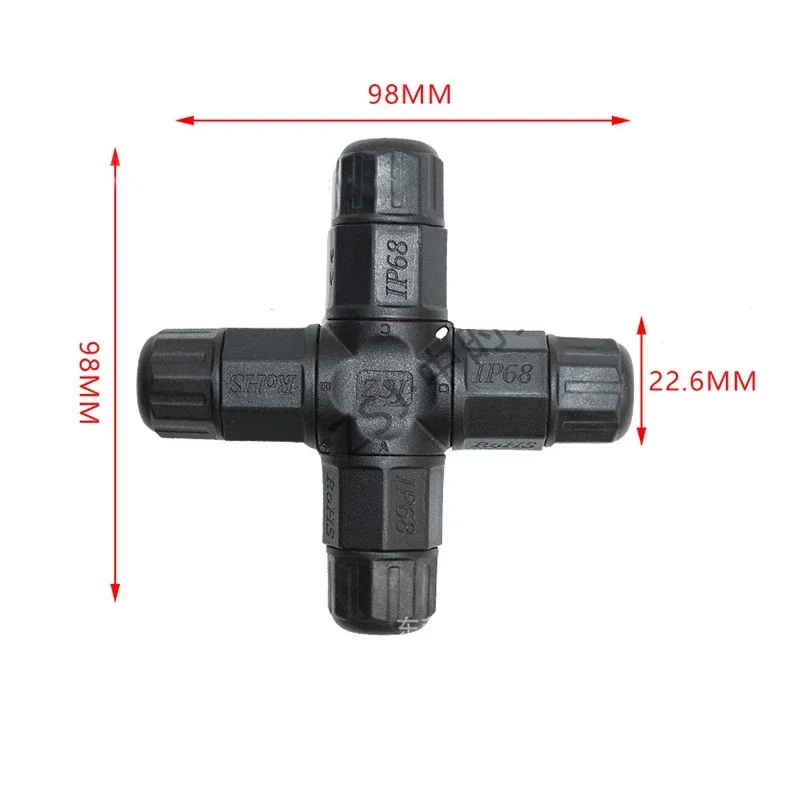 L20 Waterproof Connector Junction Box IP68 2/3/4/5 way Screw Wiring Joint Straight-through 3 4 5Pin Power Supply Drive Connector