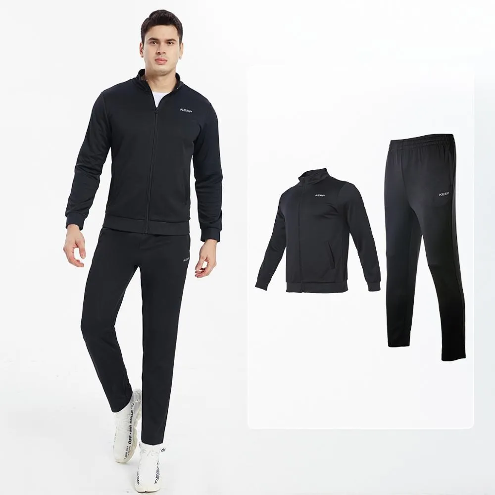 Vansydical Tracksuit Mens 2pcs Running Gym Clothing Autumn Winter Jackets+Pants Sports Suit Casual Sweatsuit Polyester 3XL