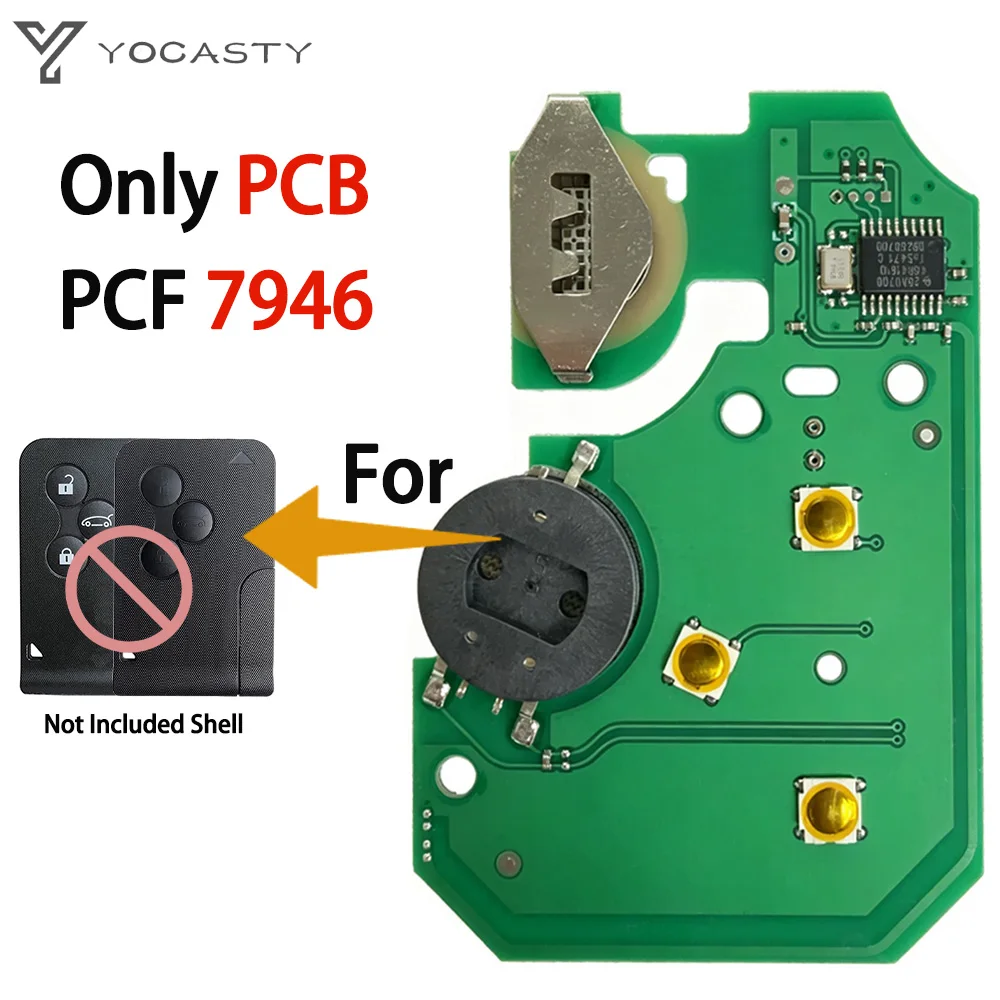 433Mhz 46 Chip PCF7947A Remote Card Key PCB For Renault Megane II Scenic II 2003 2004 2005 2006 2007 2008 Circuit Board