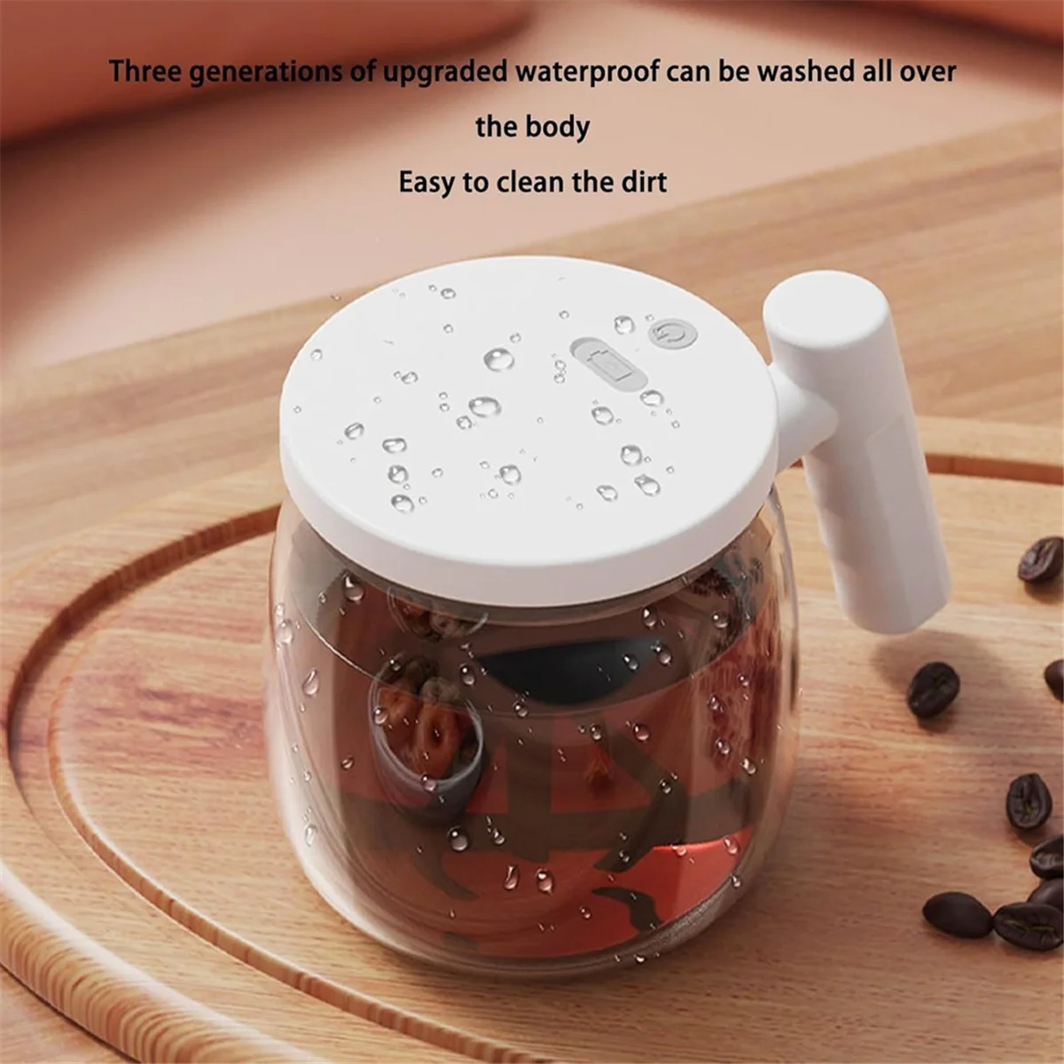 Taza de café con agitación automática, taza de café de viaje con agitación automática de vidrio, taza mezcladora con carga USB de 400ML para mezclar café y leche