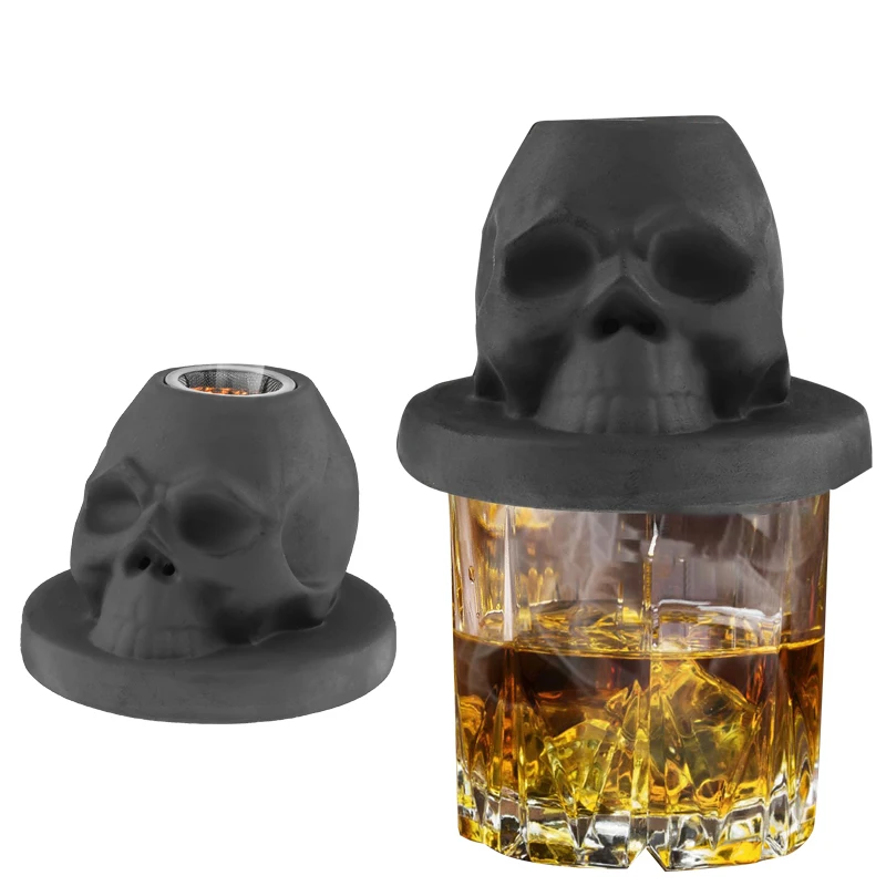 

Skull-Shaped Cocktail Smoker Kit Old Fashioned Whiskey Smoker Drinks Tools Fruity Wood Chips Kitchen Bar Cocktail Supplies