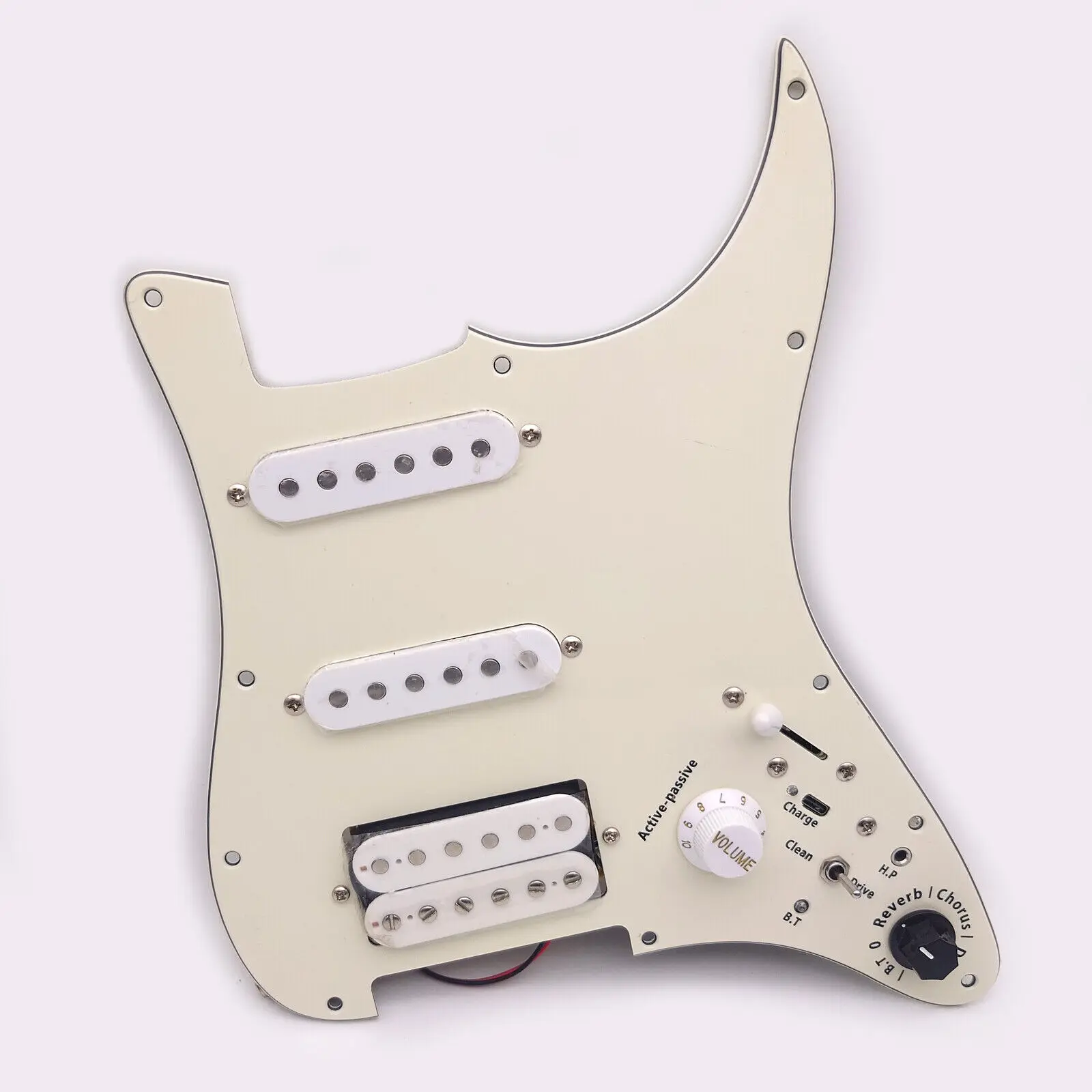 SSH Prewired Guitar Pickguard Set with Built-In Effects, Humbucker Pickups, Coil Splitting, and Bluetooth for ST Electric Guitar