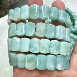 Blue Amazonite Stone Beads Bracelet Natural Gemstone Jewelry Bangle For Men For Women Wholesale