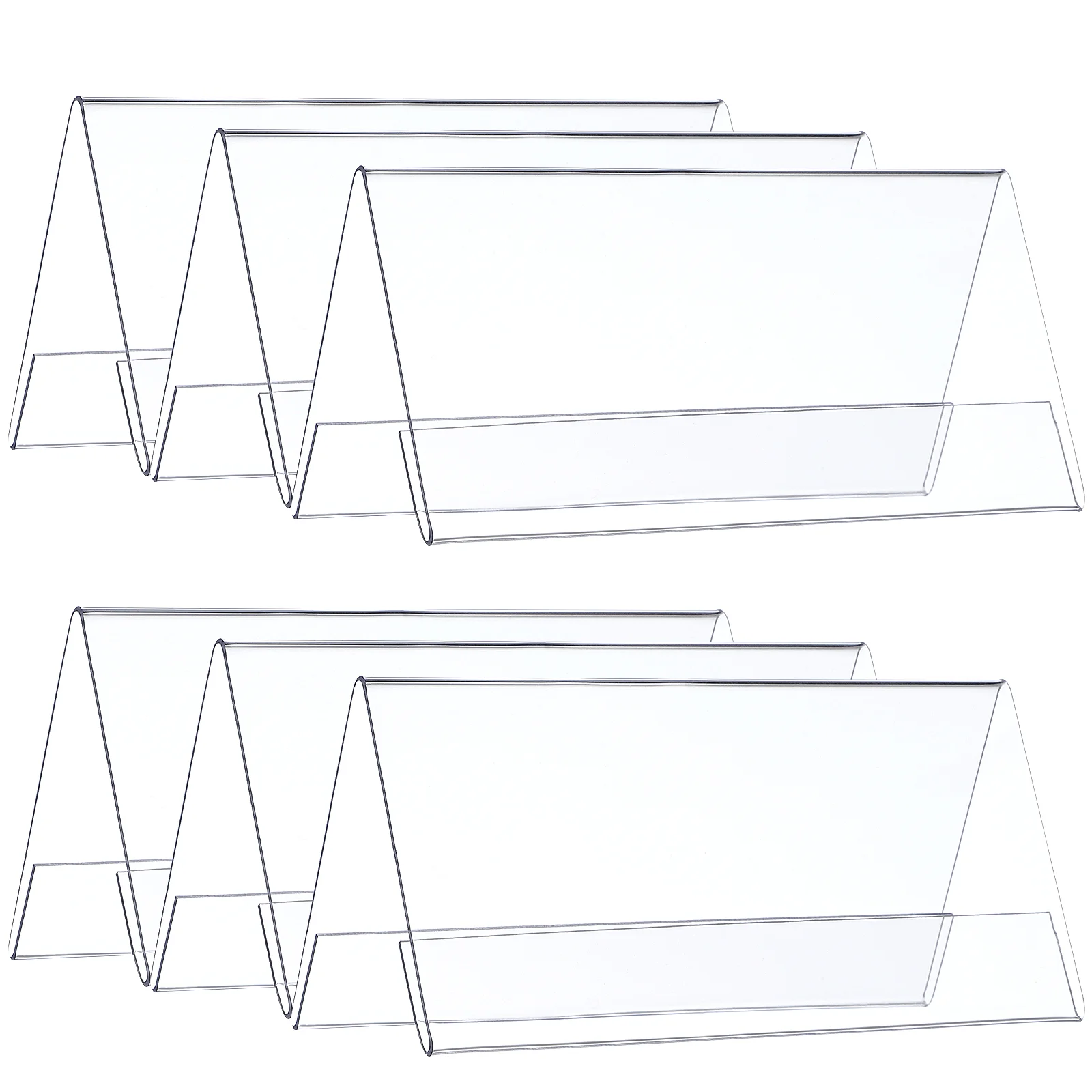 

6 Pcs Conference Table Cards Holder Decor Sign Plate Clear Seating Stand Frame Work