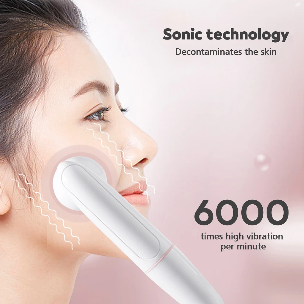 Electric Facial Cleansing Brush Silicone Rotating Face Brush Deep Cleaning Skin Peeling Cleanser Facial Clean Brush