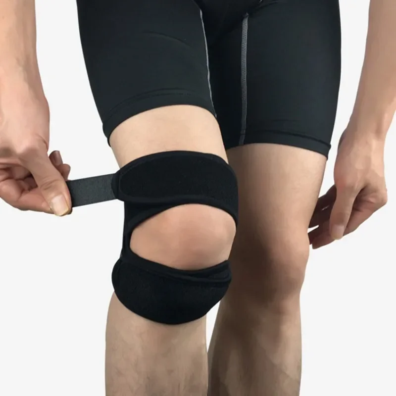 1PC Sport Kneepad Double Patellar Knee Strap Adjustable Anti Slip Open Knee Wrap Band For Joint Pain Relief Support Gear