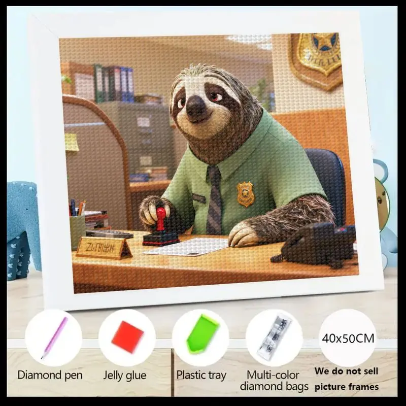 

1 шт., Zootopia Flash, ленивец, алмазная живопись, 5D полная дрель, набор «сделай сам», персонаж мультфильма, набор для вышивки кристаллами и стразами,