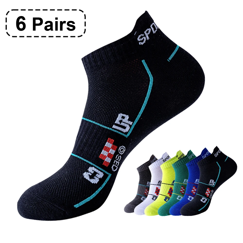 6 Pairs New Summer Cotton Men\'s Socks Short Thin Casual Mesh Breathable Boat Socks Fashion Comfortable Ankle Sports Sockke Gift