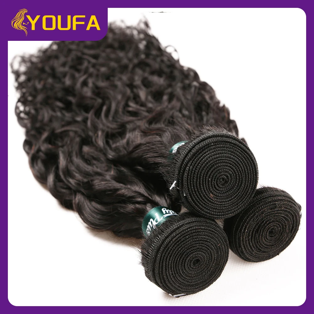 Natural Wave Human Hair Weave Single Bundle 100% Unpcoessed Remy Brazilian Human Hair Extension Bouncy Wavy Human Hair For Women