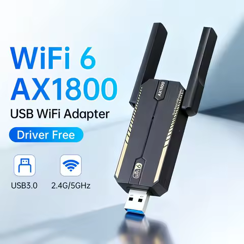WiFi 6 1800Mbps USB3.0 USB WiFi Adapter AX1800 Dual Band 2.4G/5GHz 802.11AX WiFi Dongle Laptop PC For Win10/Win11