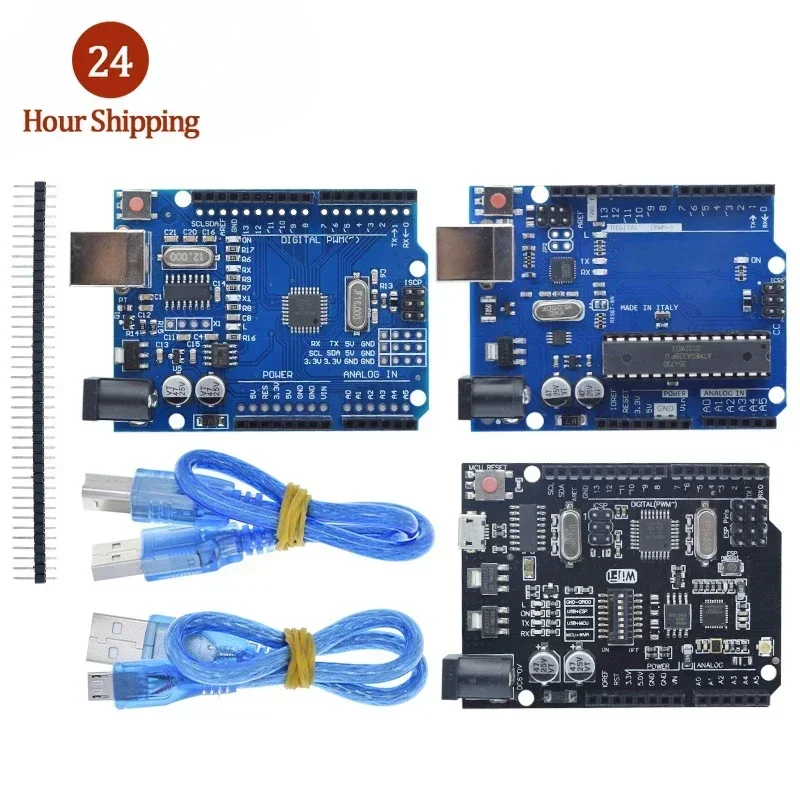 UNO R3 Development Board ATmega328P CH340 CH340G For Arduino UNO R3 With Straight Pin Header with Cable