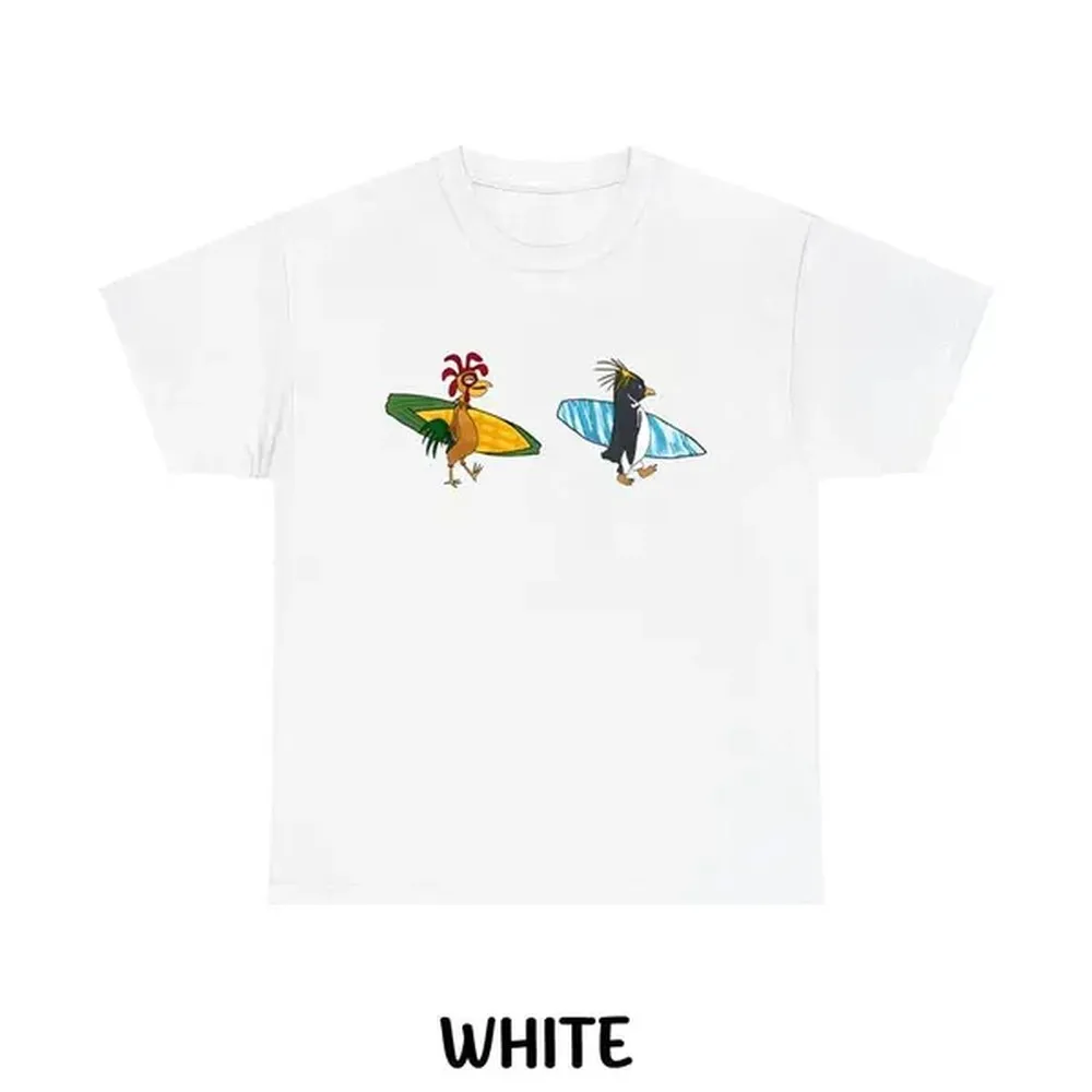 Men's Short-Sleeve Cody Maverick & Chicken Joe Surfs Up Casual T-Shirt, Streetwear Top, Funny Unisex Tee
