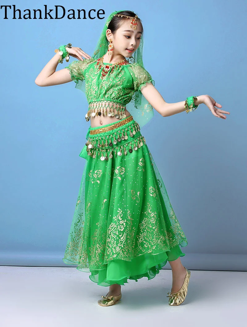 Girl Belly Dance Dancer Clothes  Indian Dance Costumes for Kids Child Sexy Belly Dance Clothing Oriental Dance for Stag