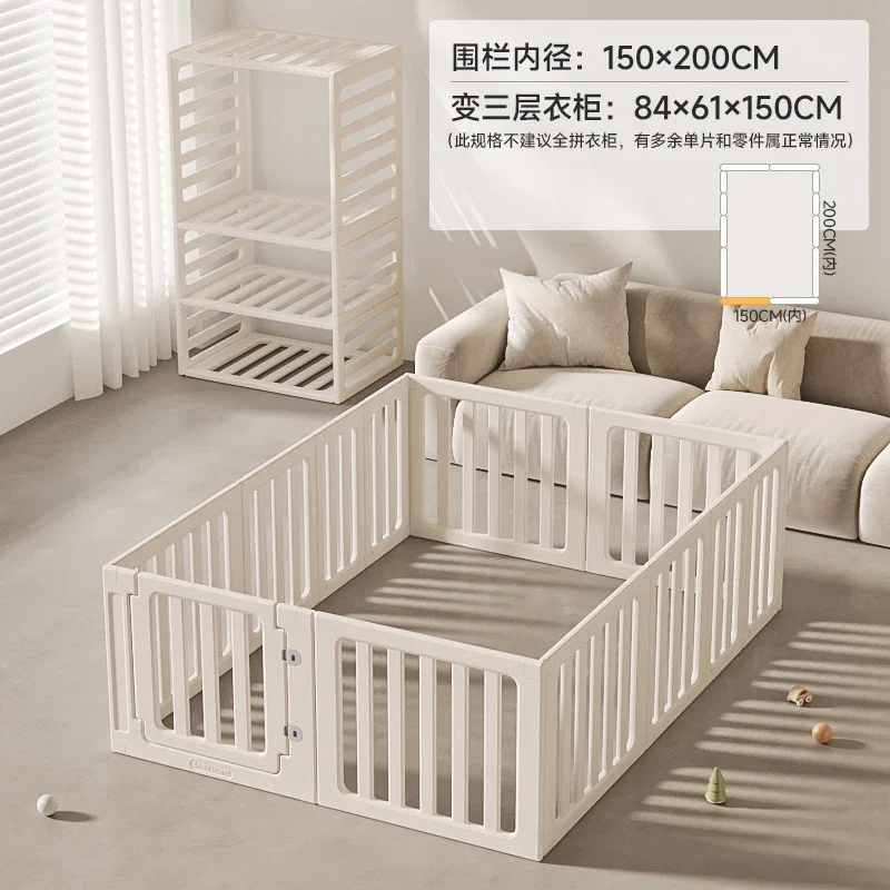 

Convertible Baby Playpen Convert to Wardrobe Indoor Infant Safety Fence with Baby Crawling Mat Toddler Safe Play Area for Home U