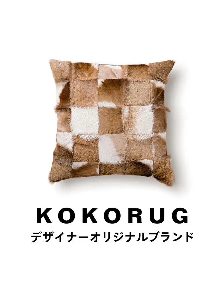 

Caramel Color Luxury Mid-Century Pillow Nordic Genuine Leather Fashion Retro Living Room Sofa Pillowcase American Style down ...