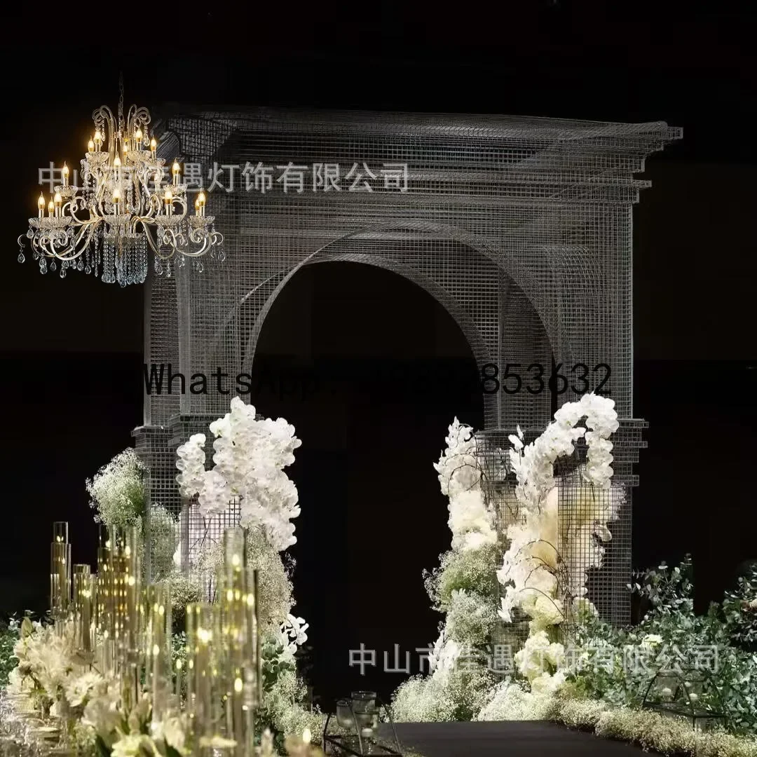 wedding hall iron crystal chandelier wedding props wedding hotel