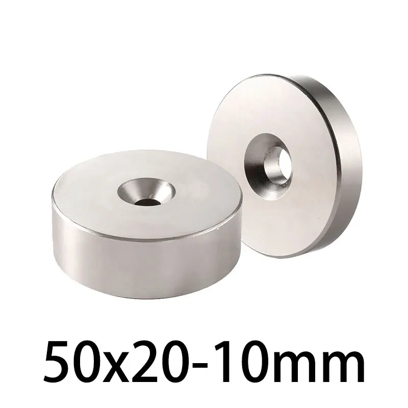 1PC 50x20-10mm Neodymium Magnet Rare Earth Large Strong Round Permanent Electromagnet N35 Magnetic Disc 50*20mm Hole 10mm