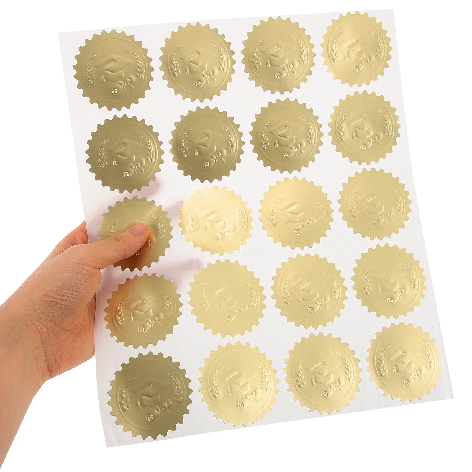 

10 Sheets Graduation Stickers Gold Foil Decorative Adhesive Sealing Stickers Graduation Sticker Gift Sealing Sticker