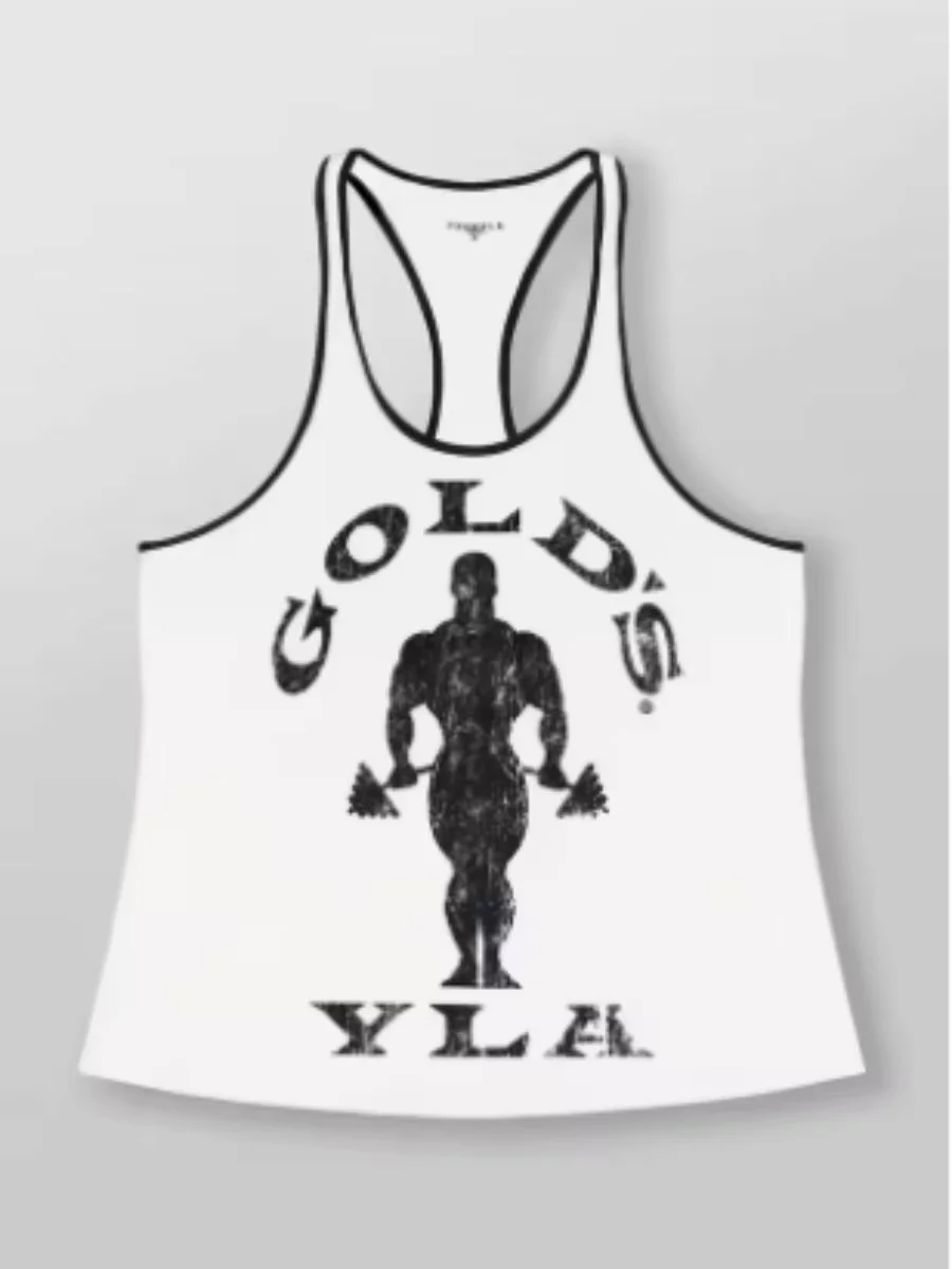 Explorer-vest voor volwassenen Nieuw herenvest voor buiten hardlooptraining sport fitness sneldrogend ademend katoenen top met print