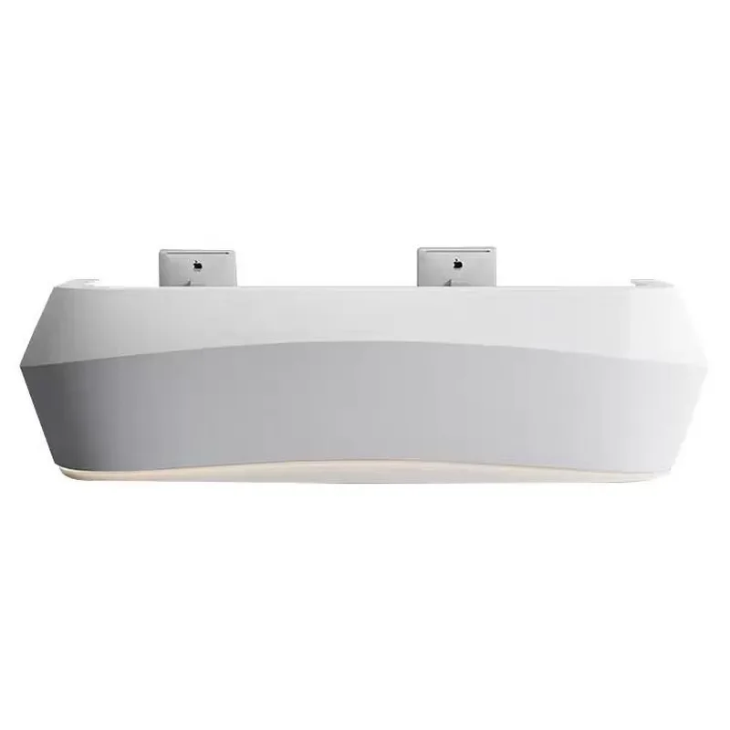Modern Curved Reception Desk Creative Front Office Counter Simple Fashion Bar Table for Company Beauty Salon