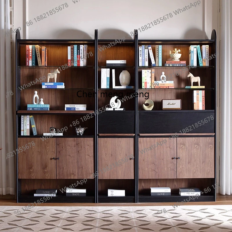 

Medieval solid wood bookcase free combination modern simple solid wood bookshelf study, Italian style