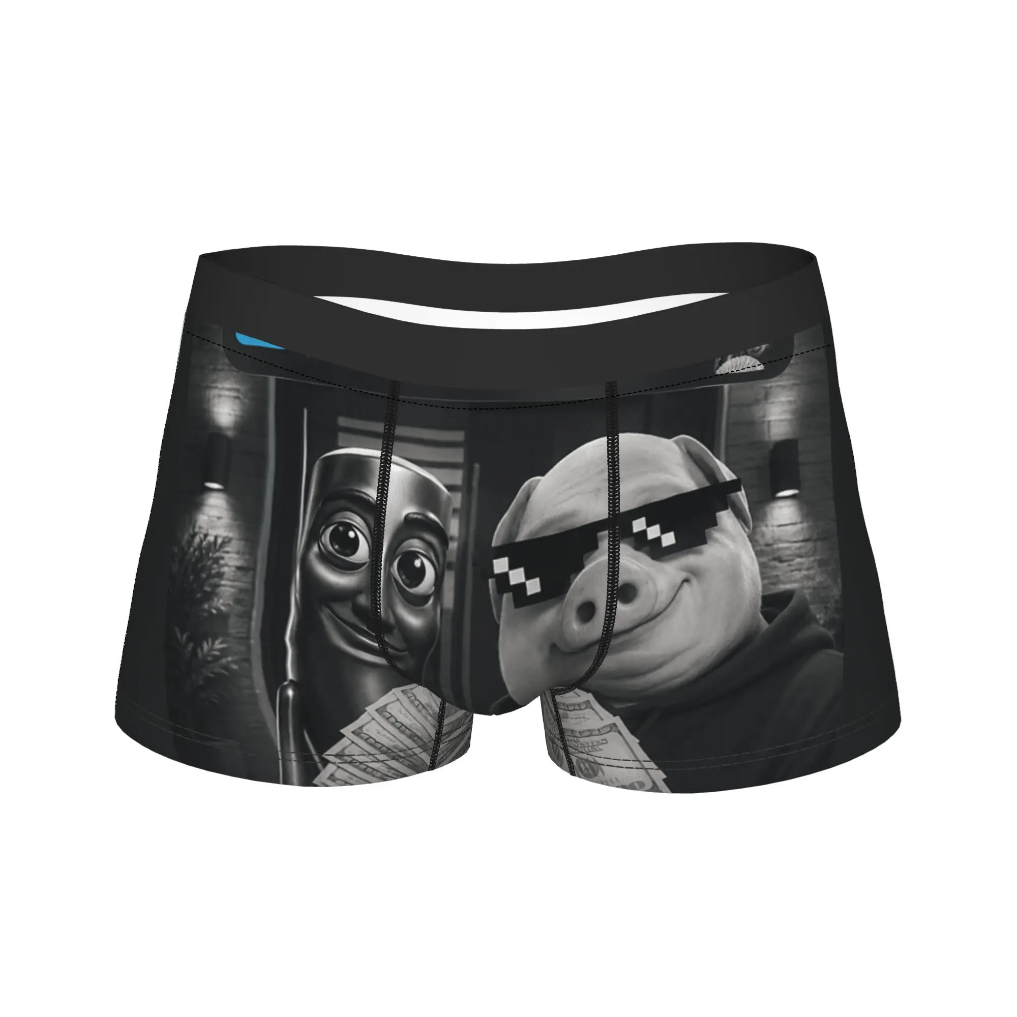 Tung Tung Tung Sahur John Pork Meme Brainrot Underwear  Male Panties Custom DIY Soft Trend Trunk Quality Boxer Brief Plus Size