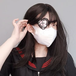 Gothics Eyepatch Lolit Eye Patch Lolit Eye Mask- Heart Eyepatch Single Eye Mask- Patch Cosplays Eyepatch Goths Eye mask-