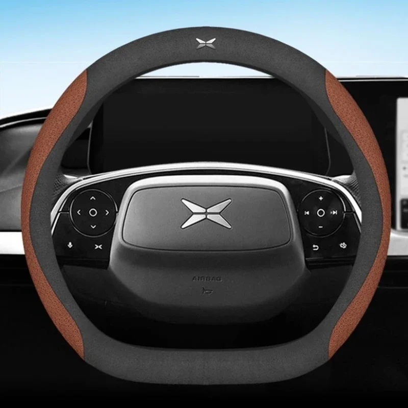 Leather Car Steering Wheel Cover for Xpeng G6 2024 Breathable Non-slip Car-styling Auto Interior Accessories