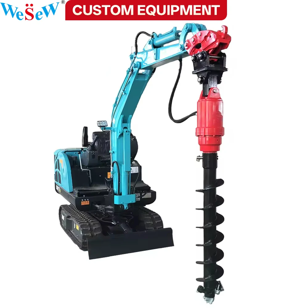 Customized Auger Boring Machine Mini Earth Auger Drive Excavator Auger Drilling Machine Auger Screw Pile Driver Ground Screw Dri