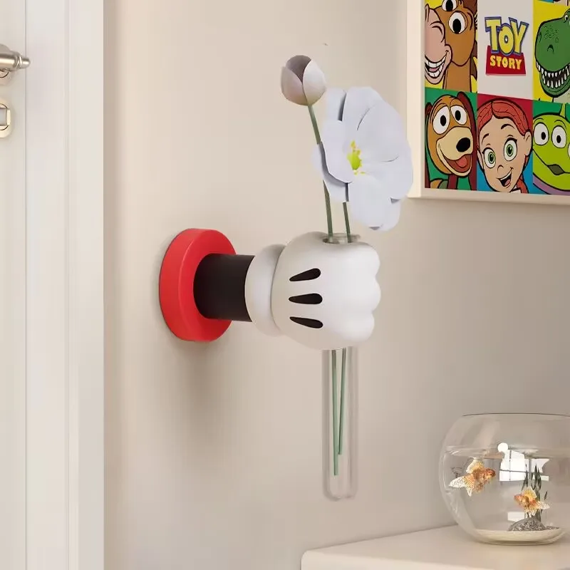 

Mickey'S New Home Vase Fresh Flowers Light Luxury High-End Niche Creative Desktop Living Room Flower Arrangement Cartoon Style