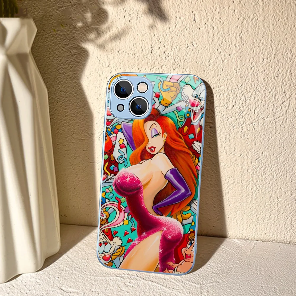 Jessica Rabbit Sexy Phone Case For IPhone 14 13 12 Mini 11 Pro XS Max X XR 14 Plus Tempered Glass Cover