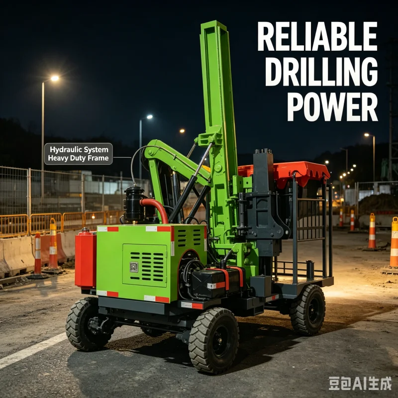 Hydraulic Hammer Guardrail Pile Driver For Highway Construction Road Safety Barrier Piling Machine Steel Post Piling Rig