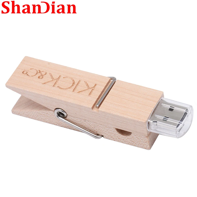 محرك أقراص فلاش بمشبك خشب 64 جيجابايت محرك أقراص قلم القيقب الطبيعي 32 جيجابايت شعار مجاني ذاكرة عصا 16 جيجابايت هدايا شخصية قرص U 8 جيجابايت 4 جيجابايت USB 2.0