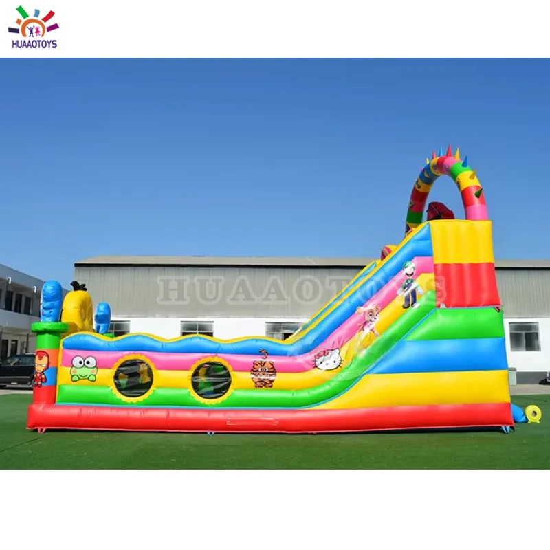 Cartoon Jumping Castle With Slide Bouncers Jumping Castles Slide Inflatable Commercial Inflatable Dry Slide