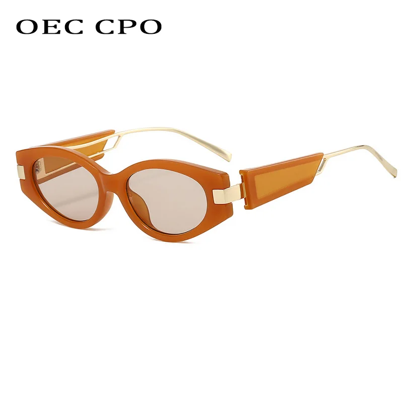 

OEC CPO New Fashion Cat Eye Sunglasses Women Brand Designer Shades UV400 Oval Lens Sun Glasses Female Punk Eyewear