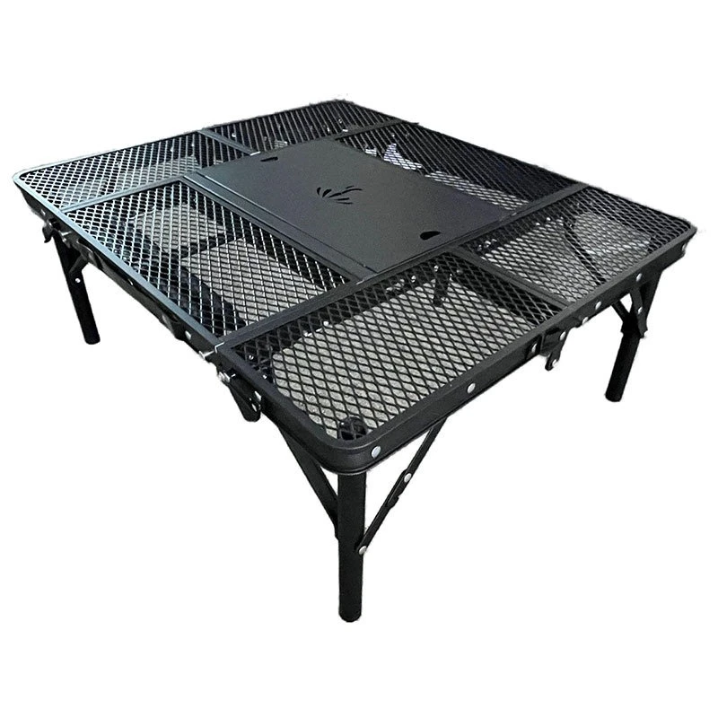 

Outdoor table mesh portable folding picnic table aluminum alloy barbecue stove table camping equipment rust-proof